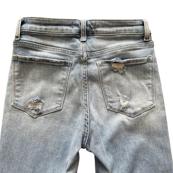 Vervet Skinny Jeans Women's Sz 27 Blue Raw hem High Rise Bodycon distressed - Picture 10 of 10